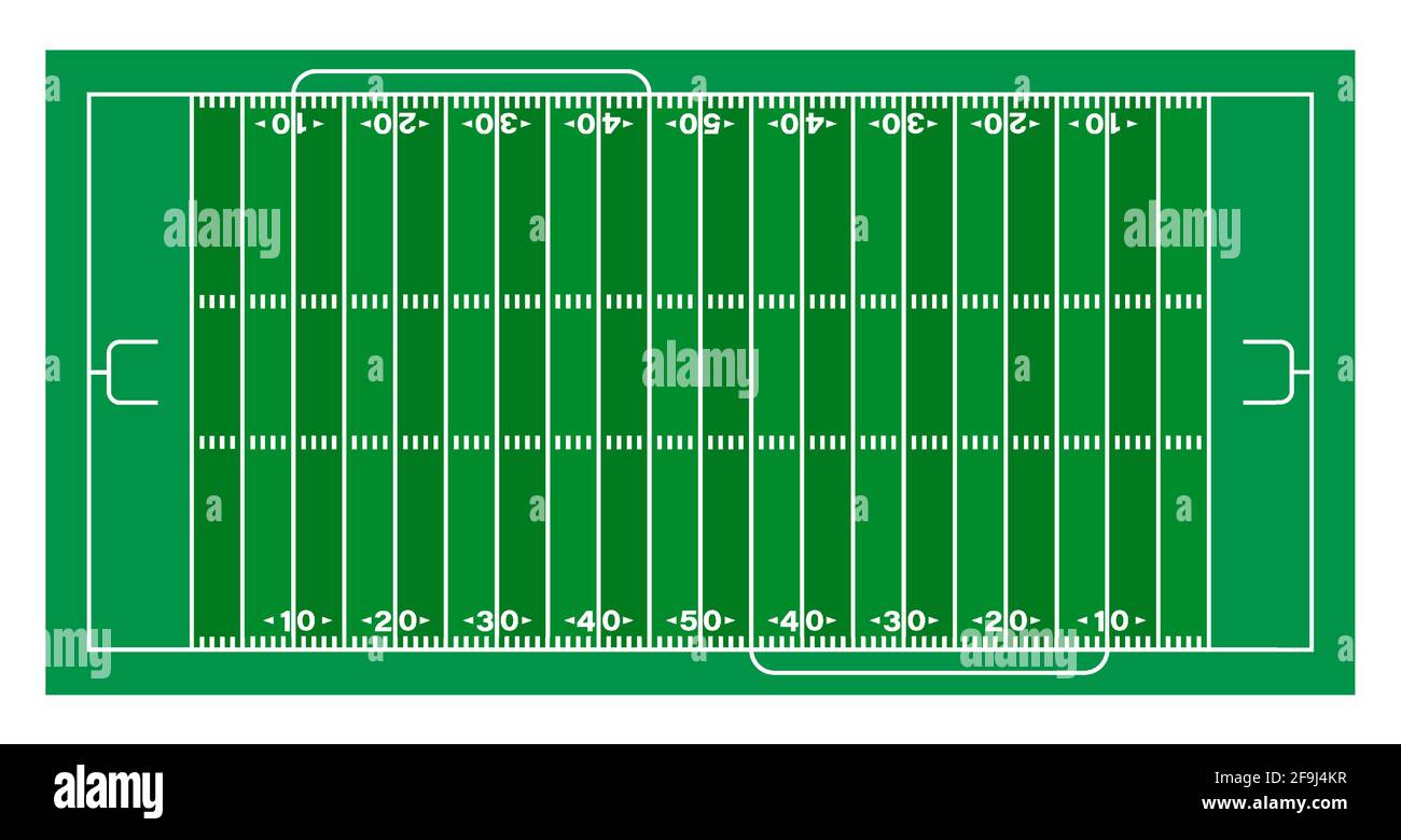 american football sports field markings lines on grass. Outline
