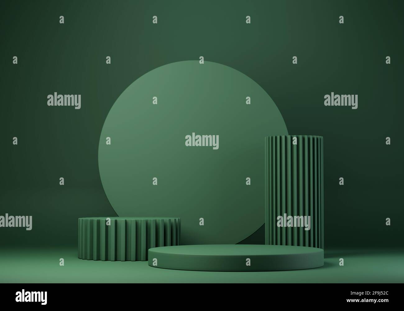 Abstract geometric shape green color minimalistic scene with podium ...