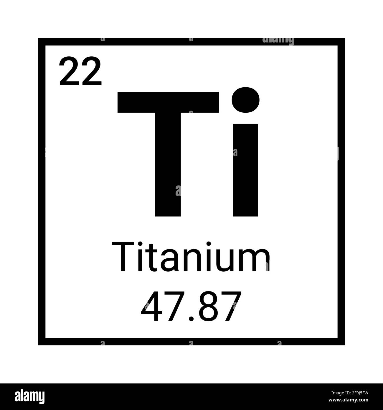 Titanium periodic element icon. Titanium symbol chemistry Stock Vector