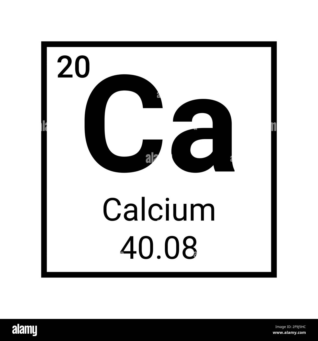 Calcium chemical element table icon. Periodic symbol Calcium vector icon Stock Vector