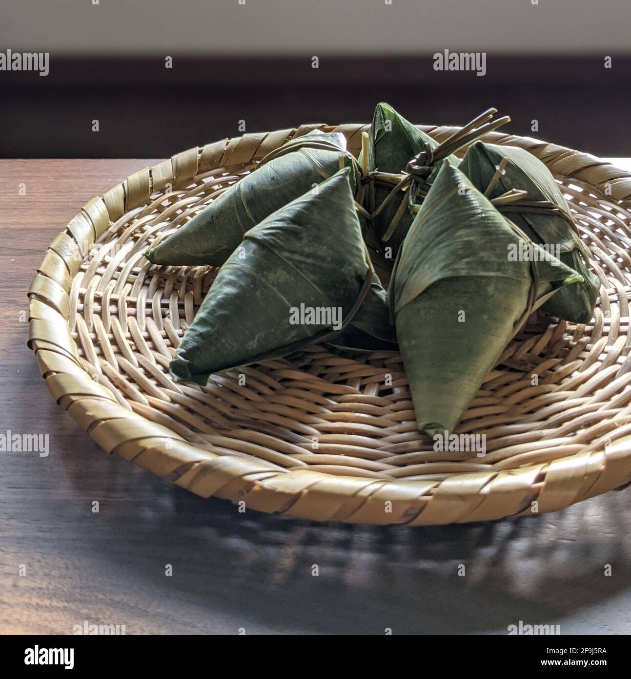 Sasa-maki, Sticky Rice Rolled with Bamboo Grass Stock Photo