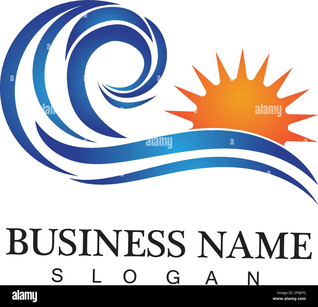 Water wave and sun icon vector illustration design logo Stock Vector ...