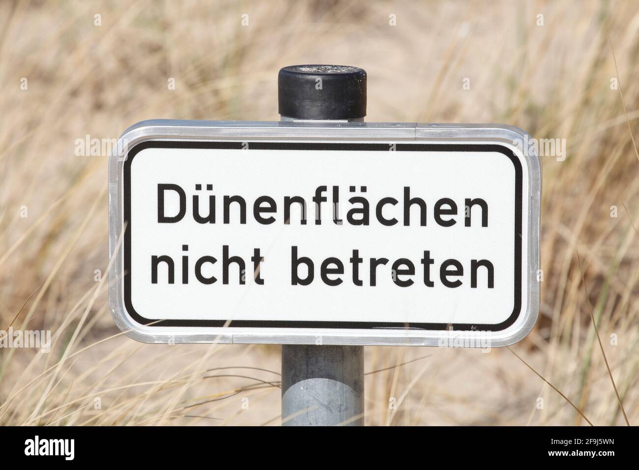 Schild Dünenflächen nicht betreten, Deutschland Europa Stock Photo