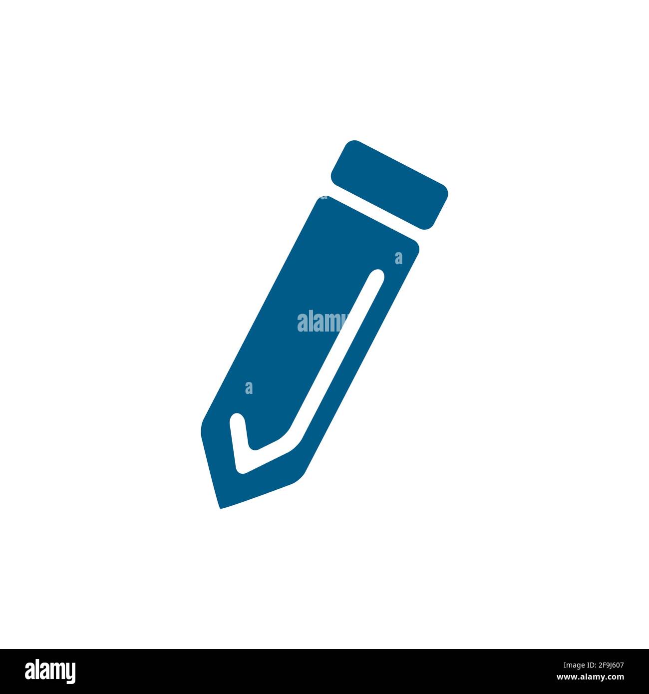 Pencil Blue Icon On White Background. Blue Flat Style Vector ...