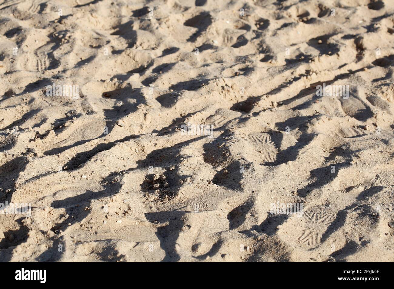 Sanddünen, Sand mit Schatten und Fußspuren, Sandfläche,  Deutschland, Europa Stock Photo