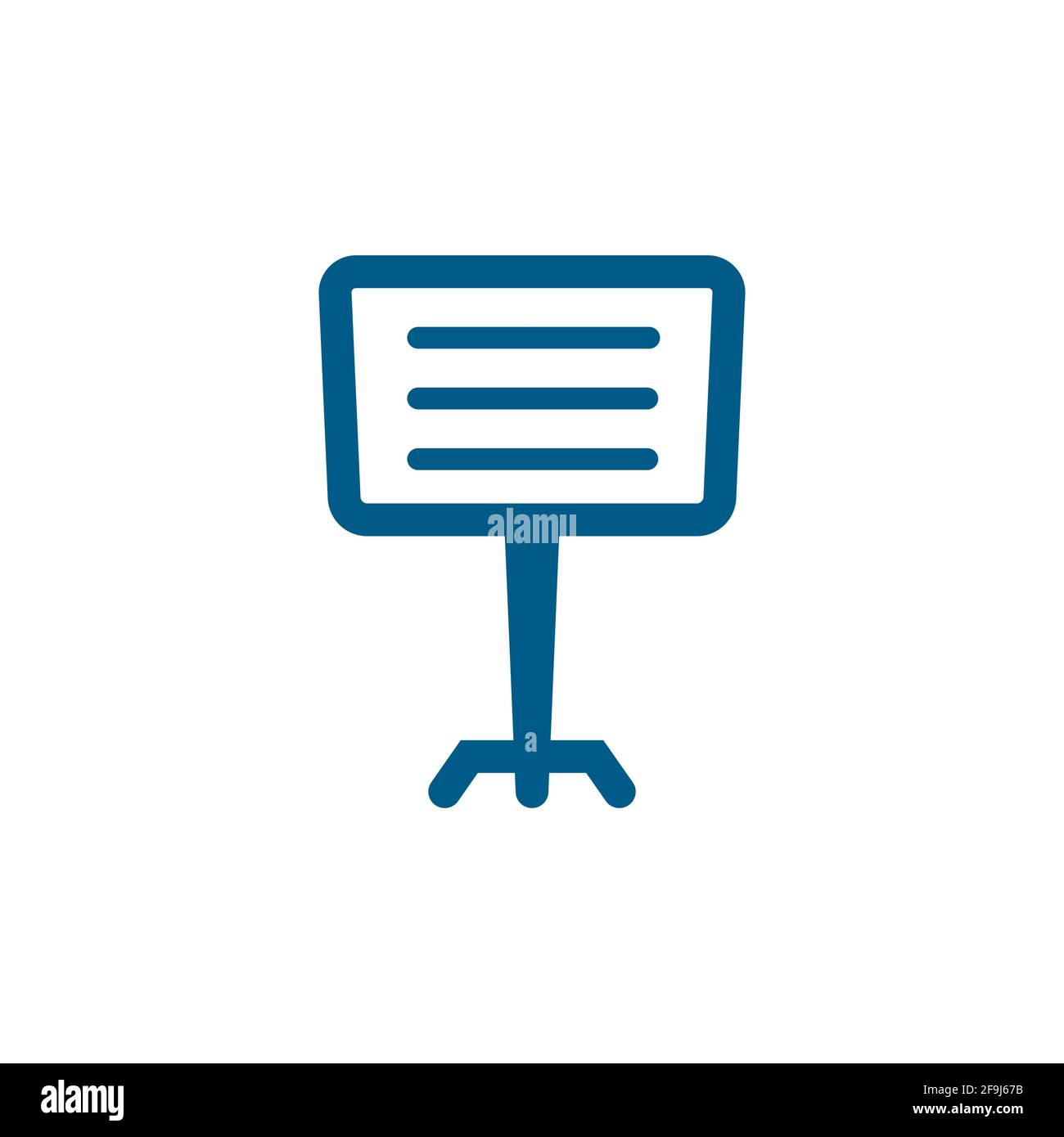 Projector Screen Blue Icon On White Background. Blue Flat Style Vector