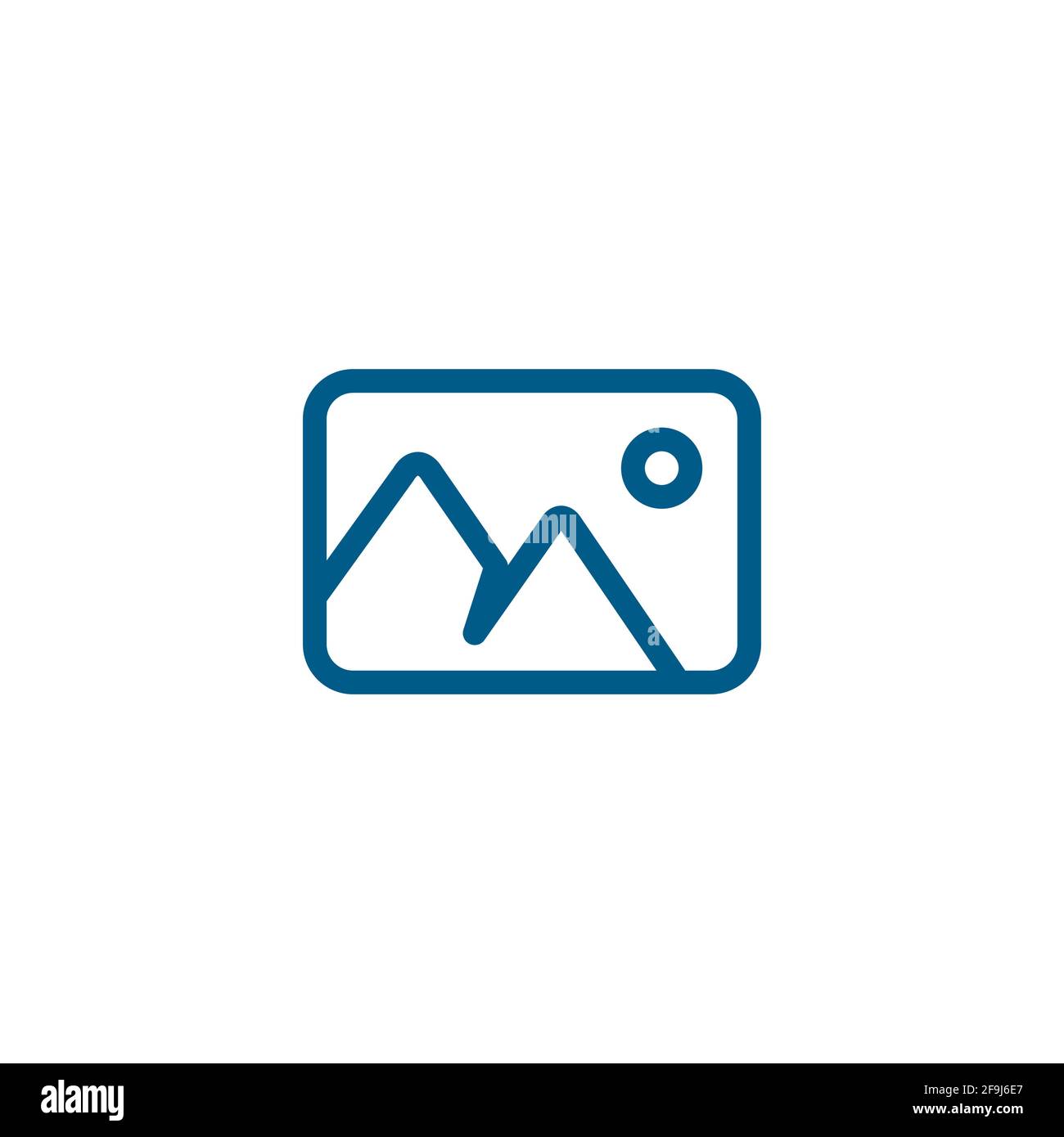 Photo Line Blue Icon On White Background. Blue Flat Style Vector ...