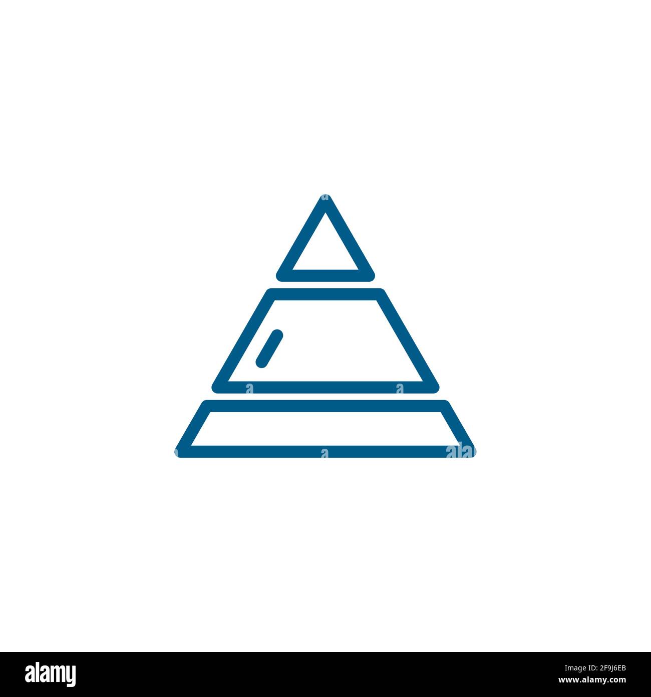 Pyramid Line Blue Icon On White Background. Blue Flat Style Vector ...