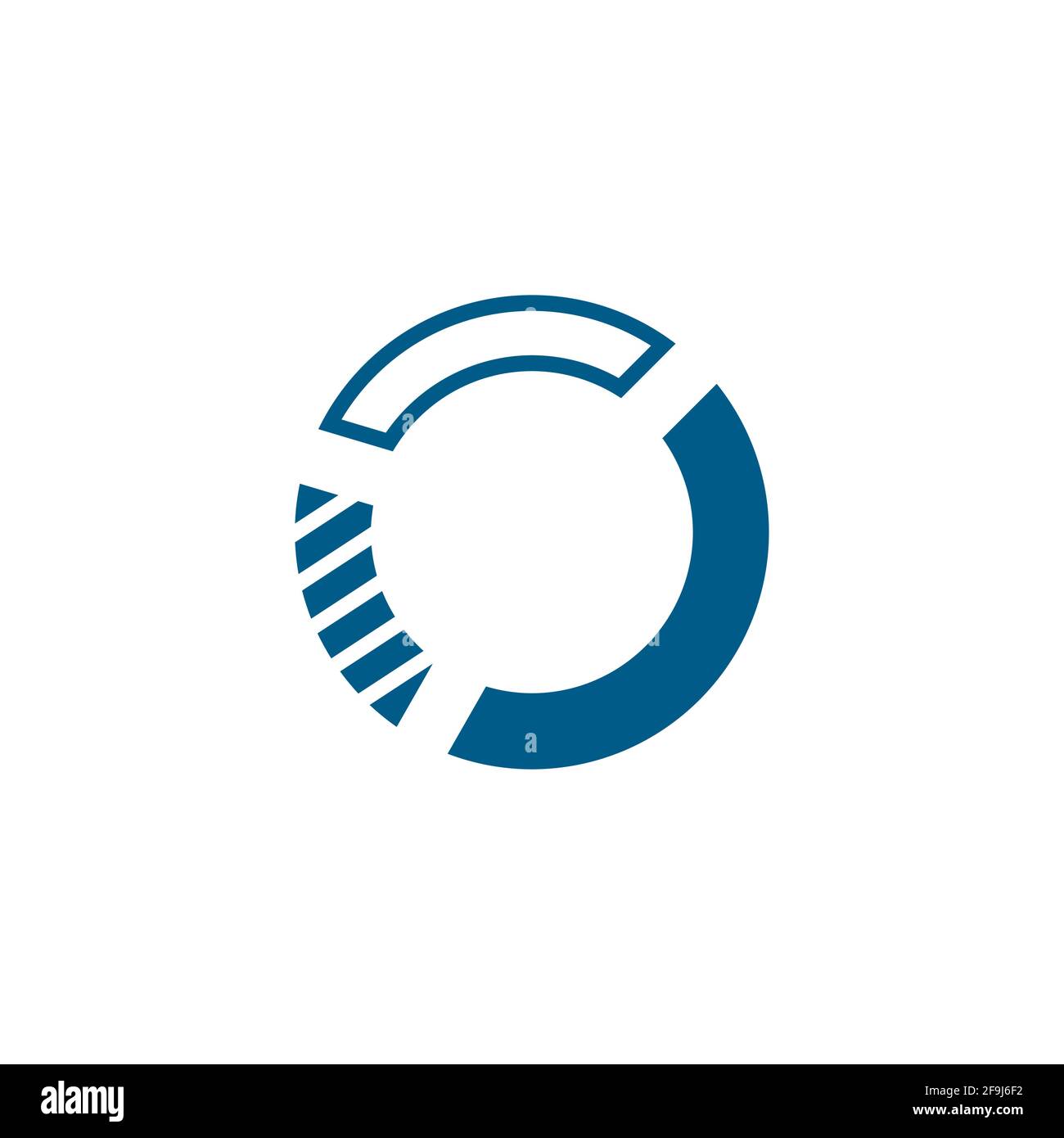 Pie Chart Blue Icon On White Background. Blue Flat Style Vector ...