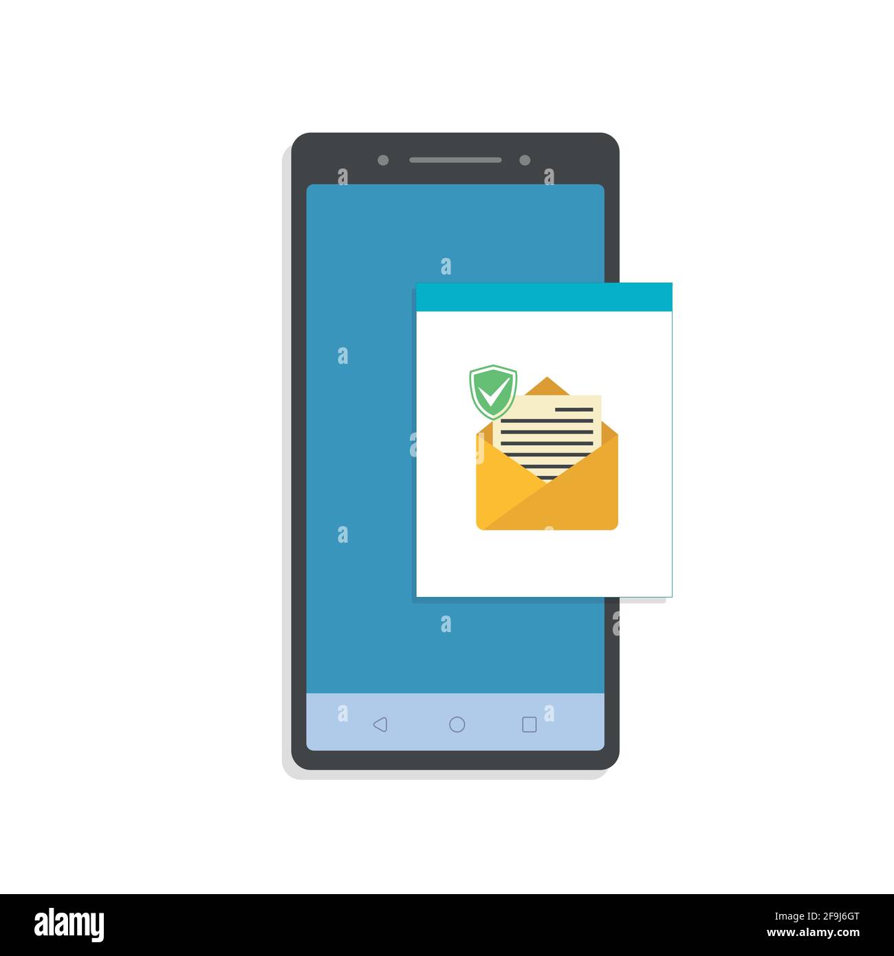 Unread email notification. New message on the smartphone screen. Vector Stock Vector