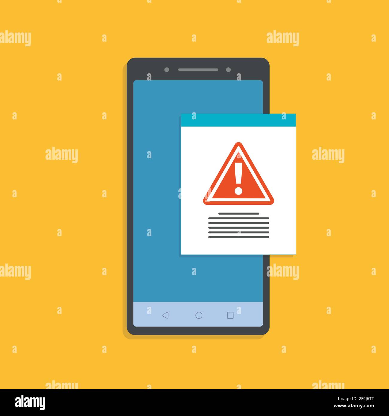 Alert, mobile phone notification, warning, important message concepts. Smartphone with speech bubble and exclamation point Stock Vector