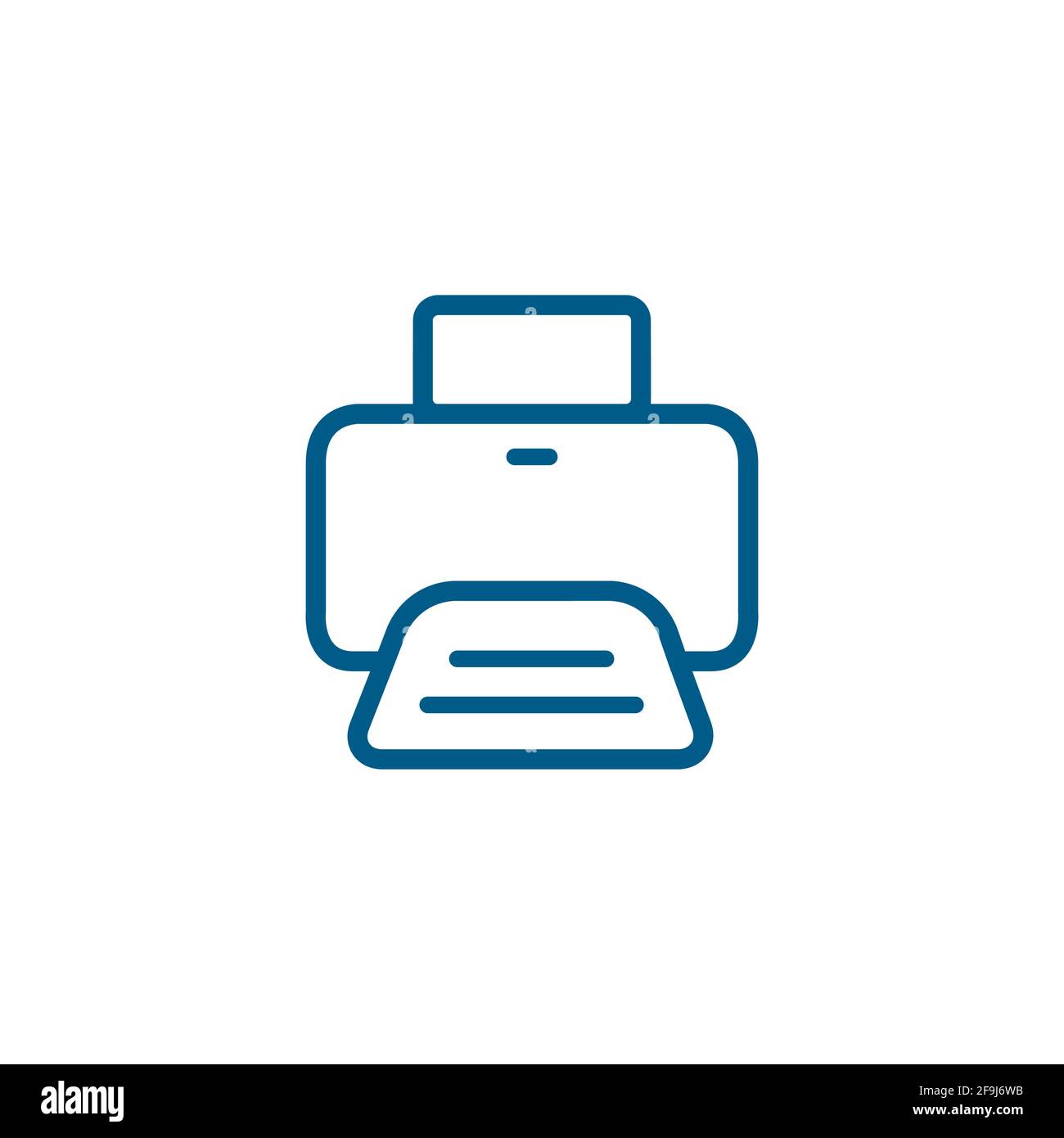 Printer Line Blue Icon On White Background. Blue Flat Style Vector ...