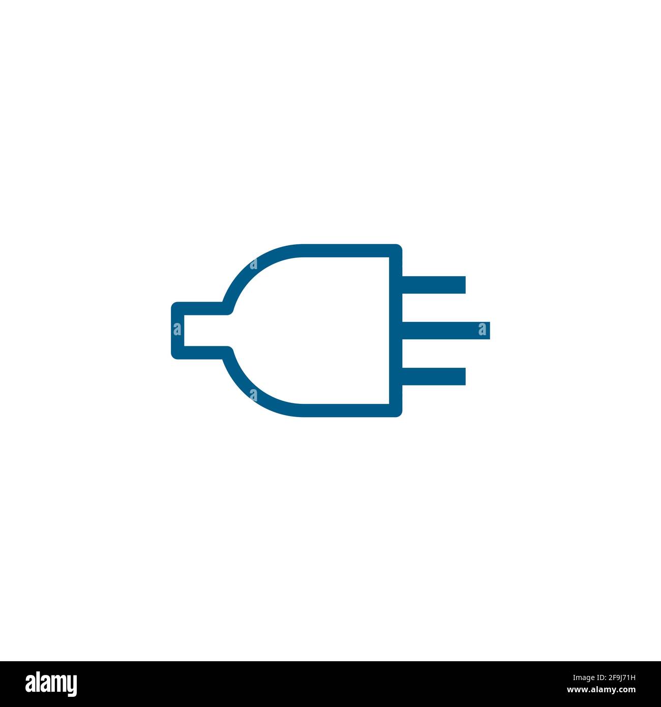 Plug Line Blue Icon On White Background. Blue Flat Style Vector ...