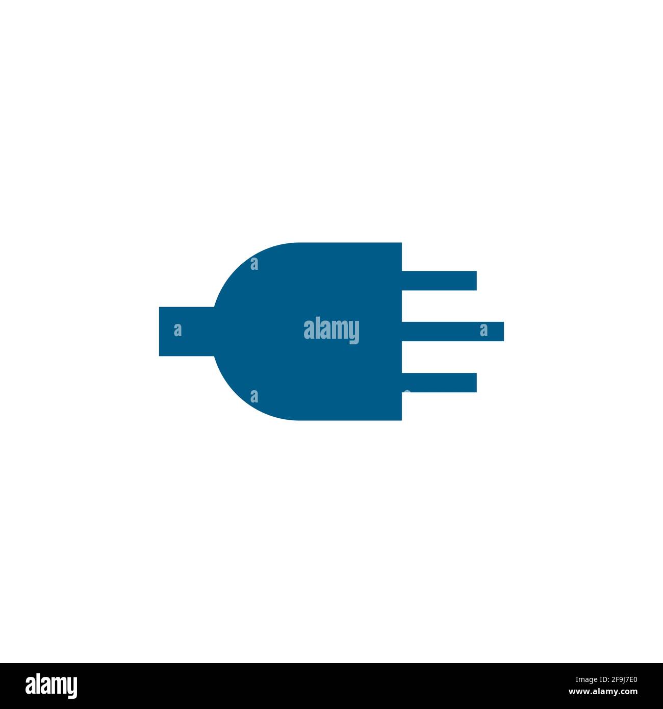 Plug Blue Icon On White Background. Blue Flat Style Vector Illustration ...