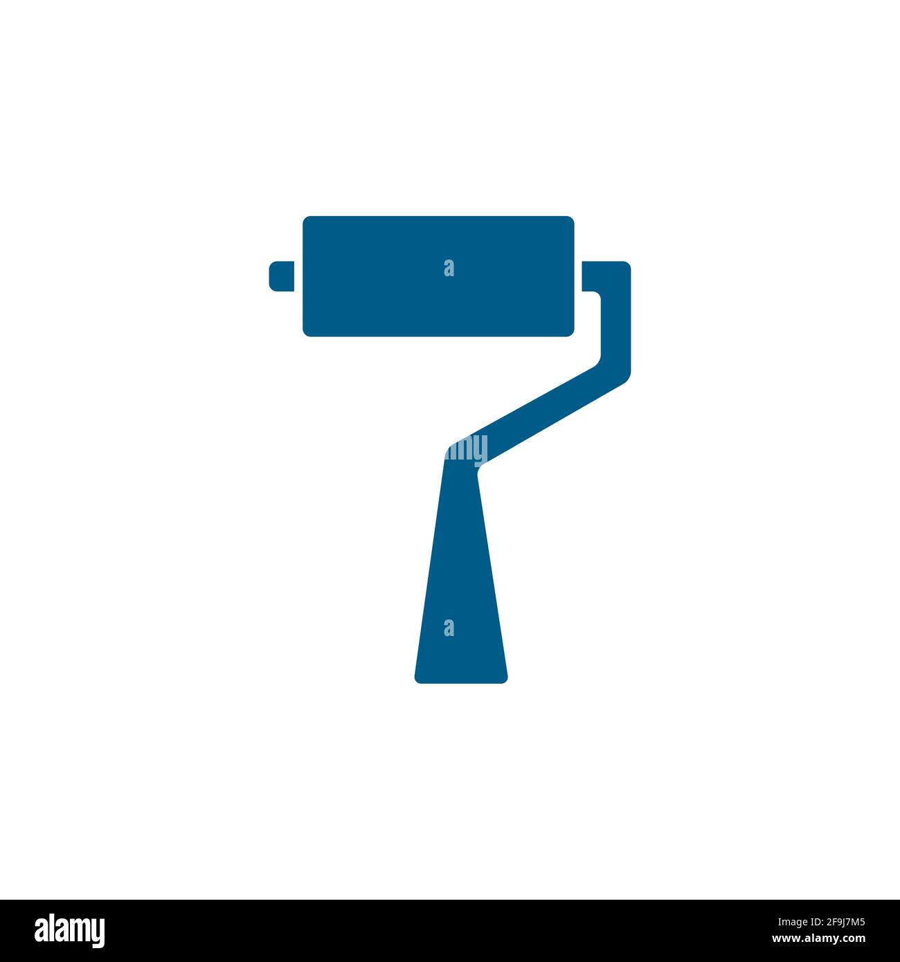 Roller Brush Blue Icon On White Background. Blue Flat Style Vector Illustration. Stock Vector