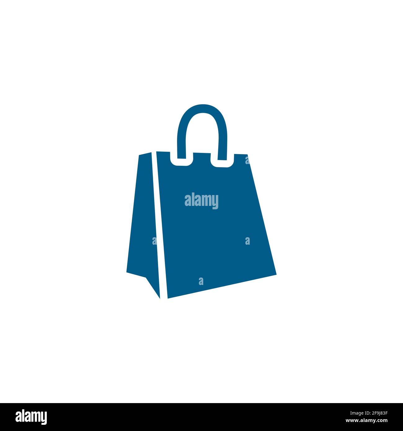 Shopping Bag Blue Icon On White Background. Blue Flat Style Vector ...