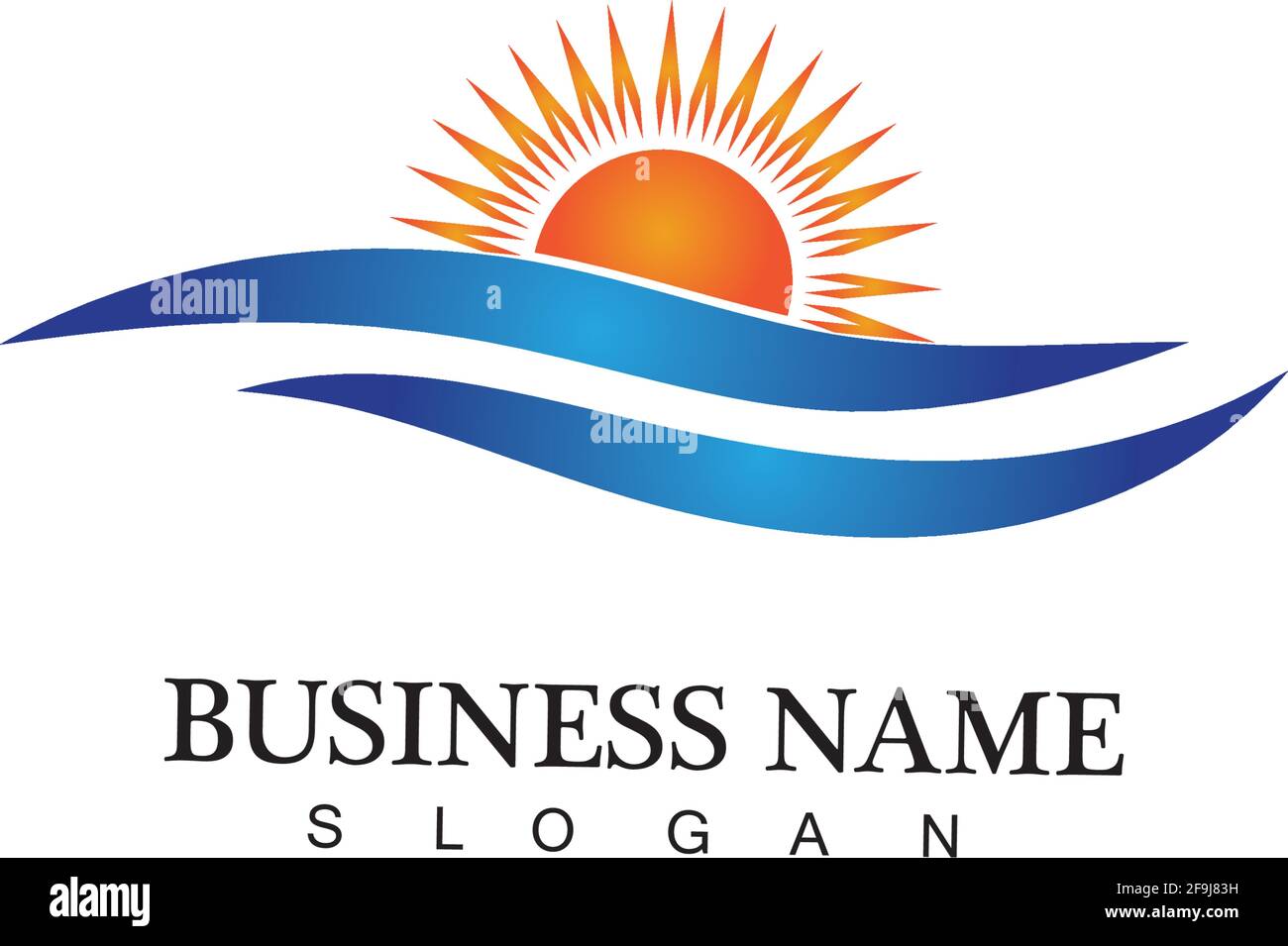 Water wave and sun icon vector illustration design logo Stock Vector ...