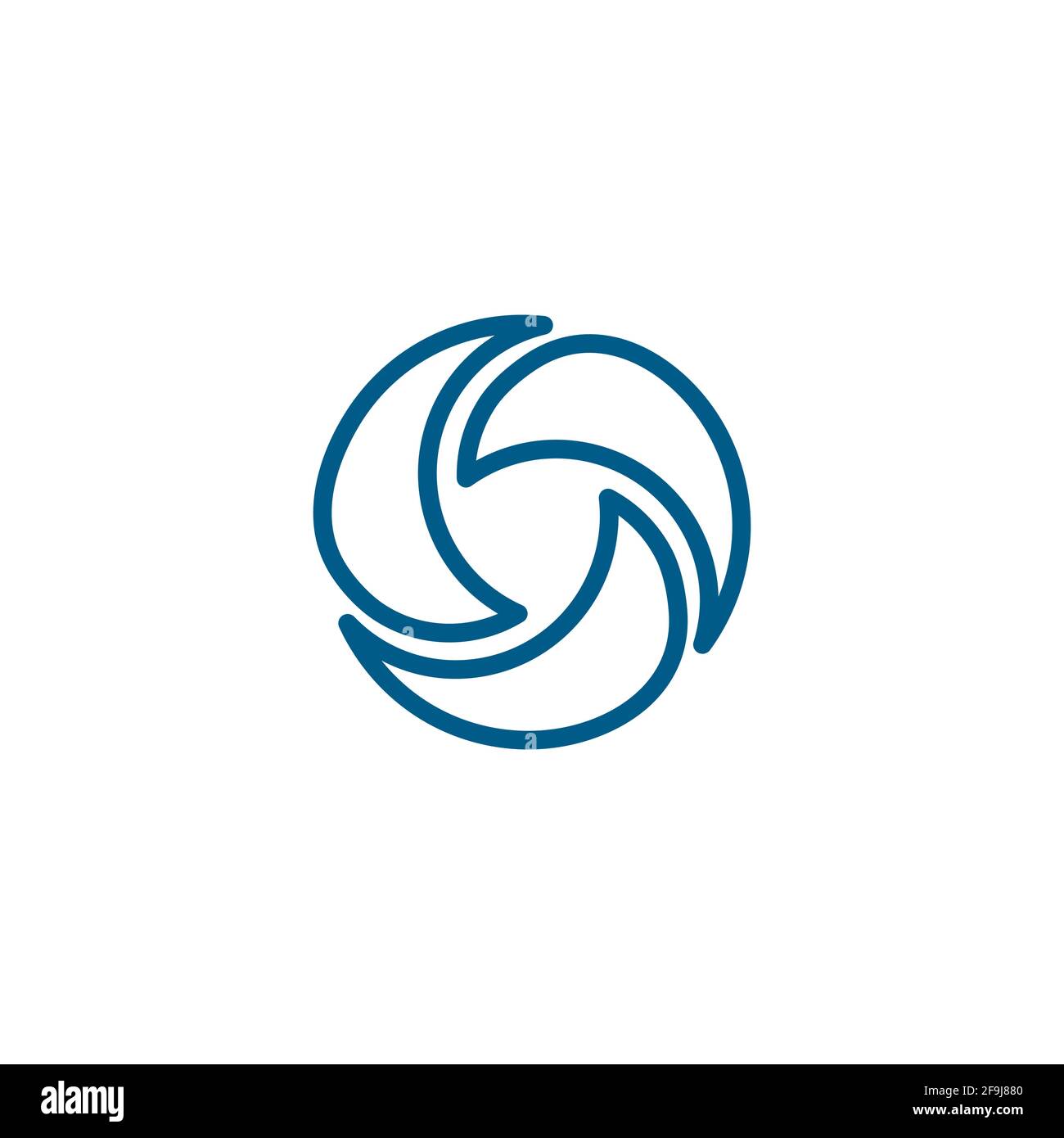Shutter Line Blue Icon On White Background. Blue Flat Style Vector ...