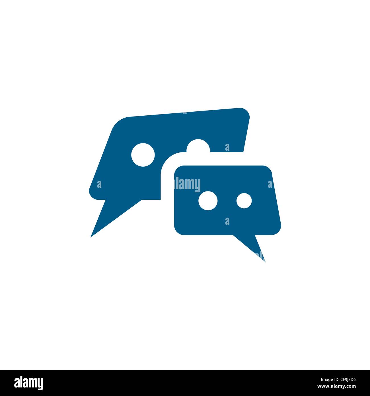 Speech Bubble Blue Icon On White Background. Blue Flat Style Vector ...