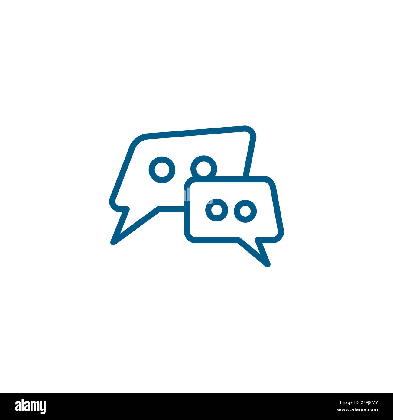 Speech Bubble Line Blue Icon On White Background. Blue Flat Style ...
