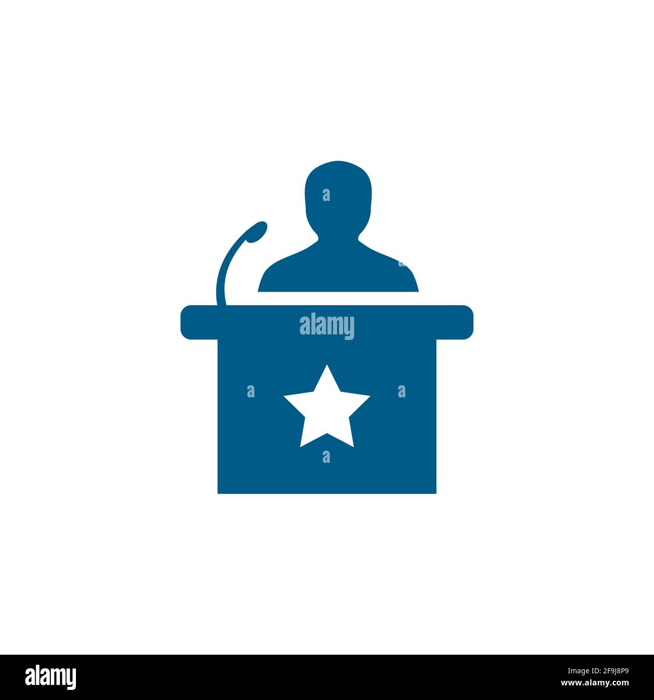 Speaker Blue Icon On White Background. Blue Flat Style Vector Illustration. Stock Vector
