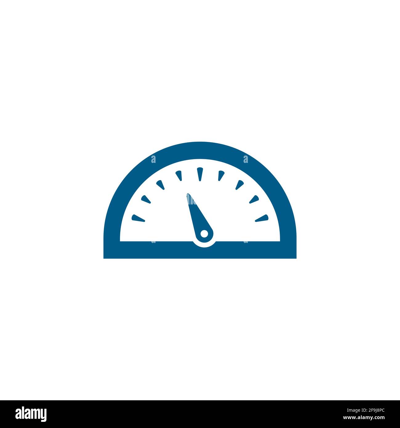 Speedometer Blue Icon On White Background. Blue Flat Style Vector