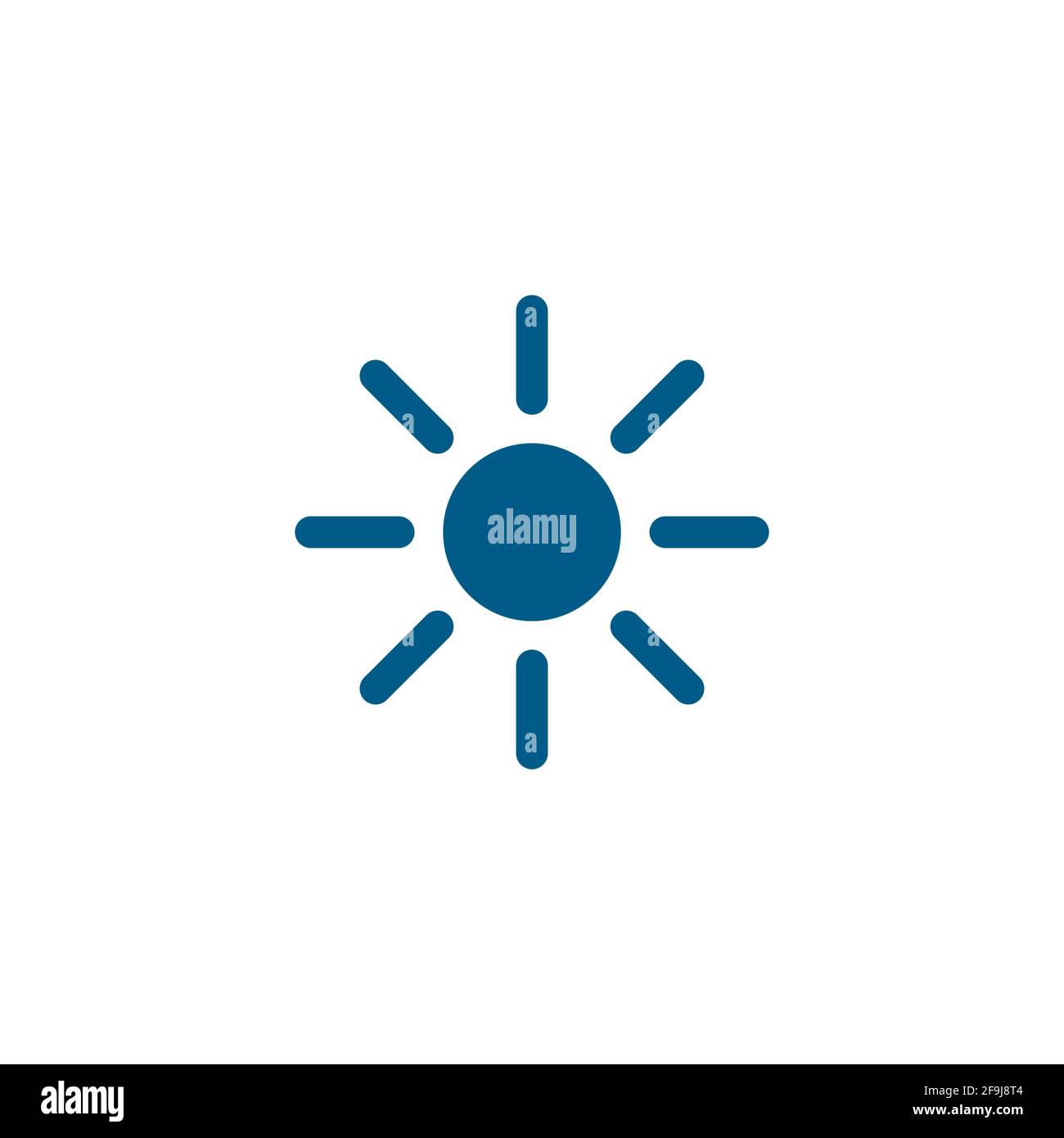 Sun Blue Icon On White Background. Blue Flat Style Vector Illustration. Stock Vector