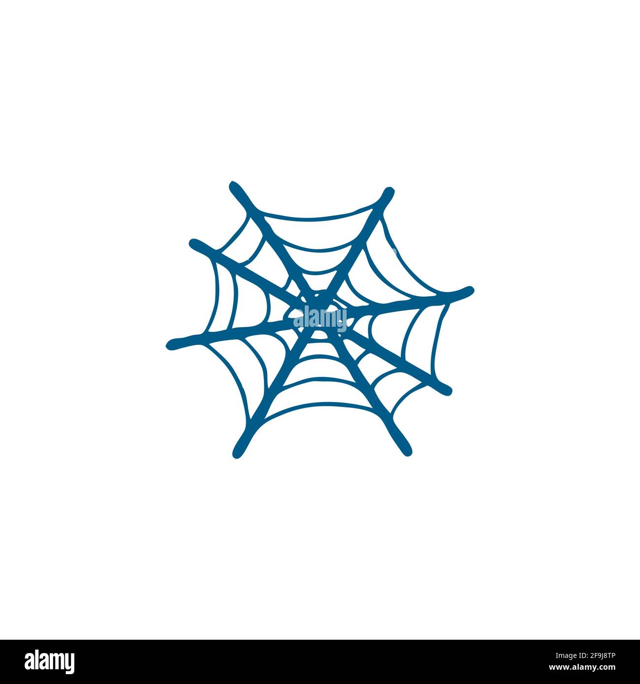 Spider Net Blue Icon On White Background. Blue Flat Style Vector