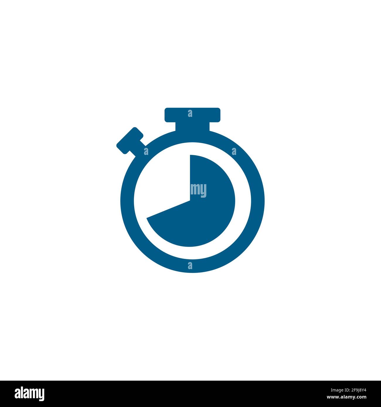 Stopwatch Blue Icon On White Background. Blue Flat Style Vector ...