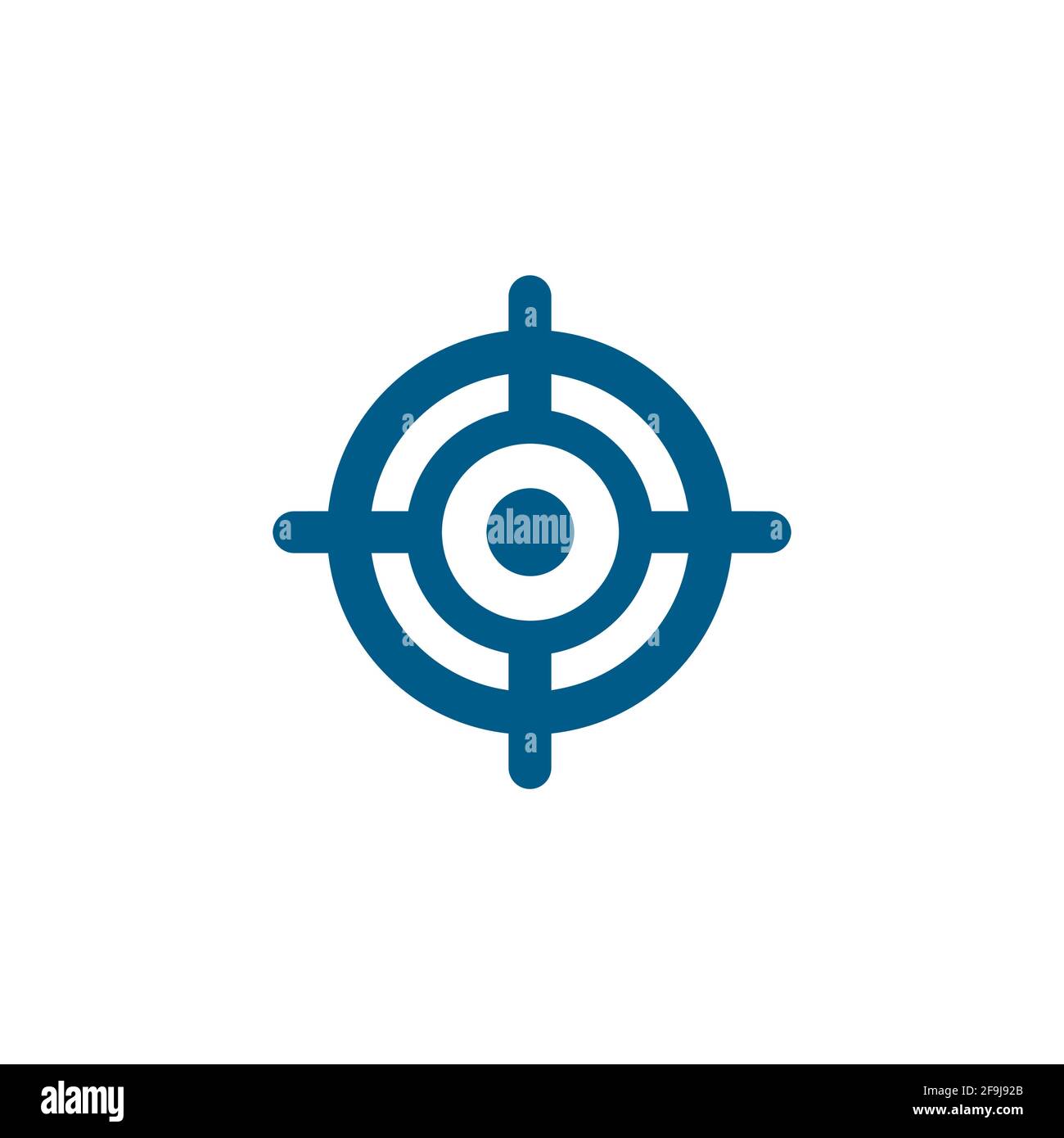Target Blue Icon On White Background. Blue Flat Style Vector Illustration Stock Vector Image