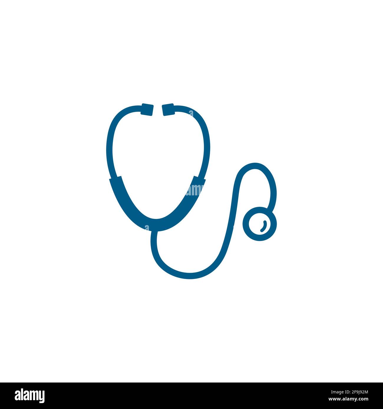 Stethoscope Blue Icon On White Background. Blue Flat Style Vector ...