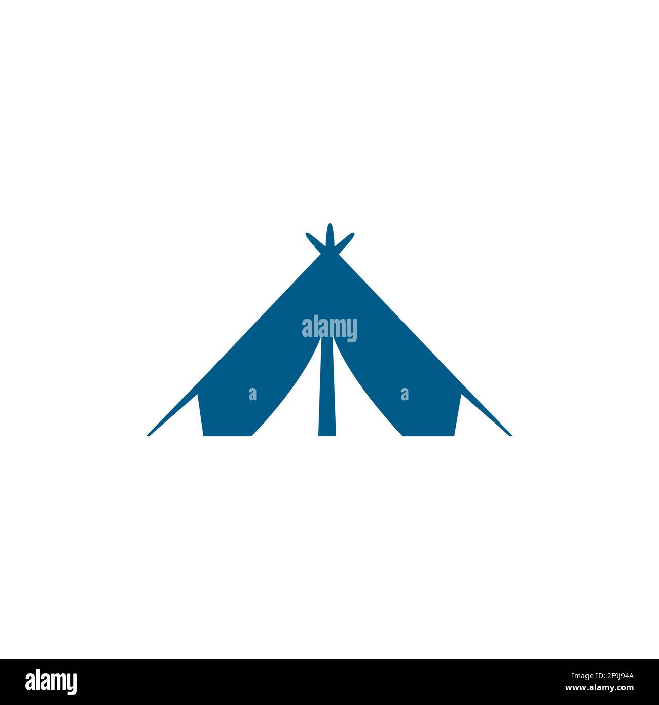 Tent Blue Icon On White Background. Blue Flat Style Vector Illustration ...