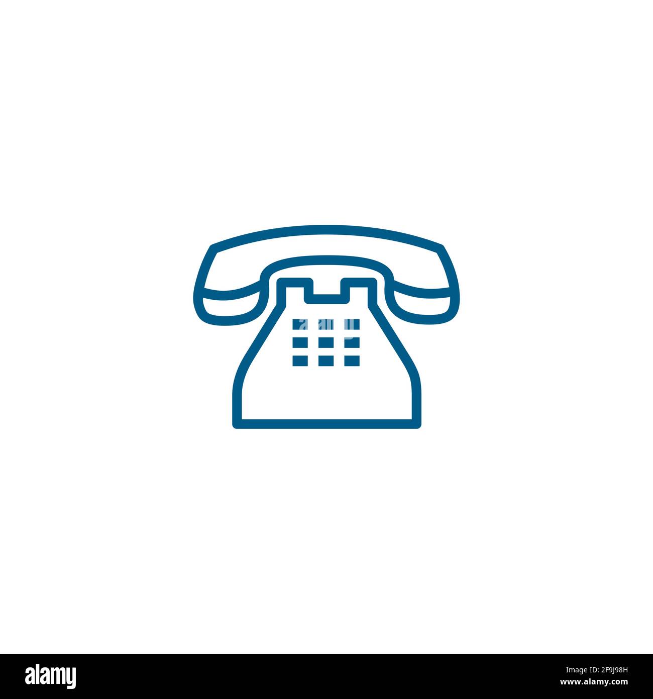 Telephone Line Blue Icon On White Background. Red Flat Style Vector