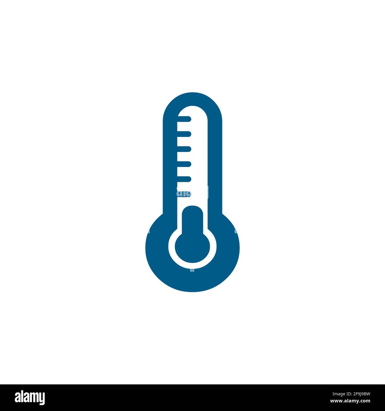 Thermometers Blue Icon On White Background. Blue Flat Style Vector