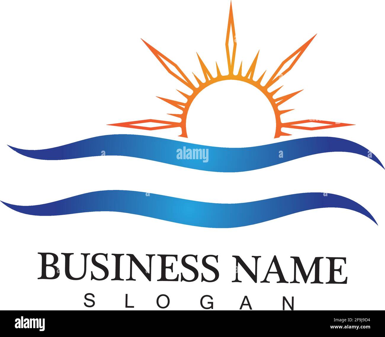 Water wave and sun icon vector illustration design logo Stock Vector ...