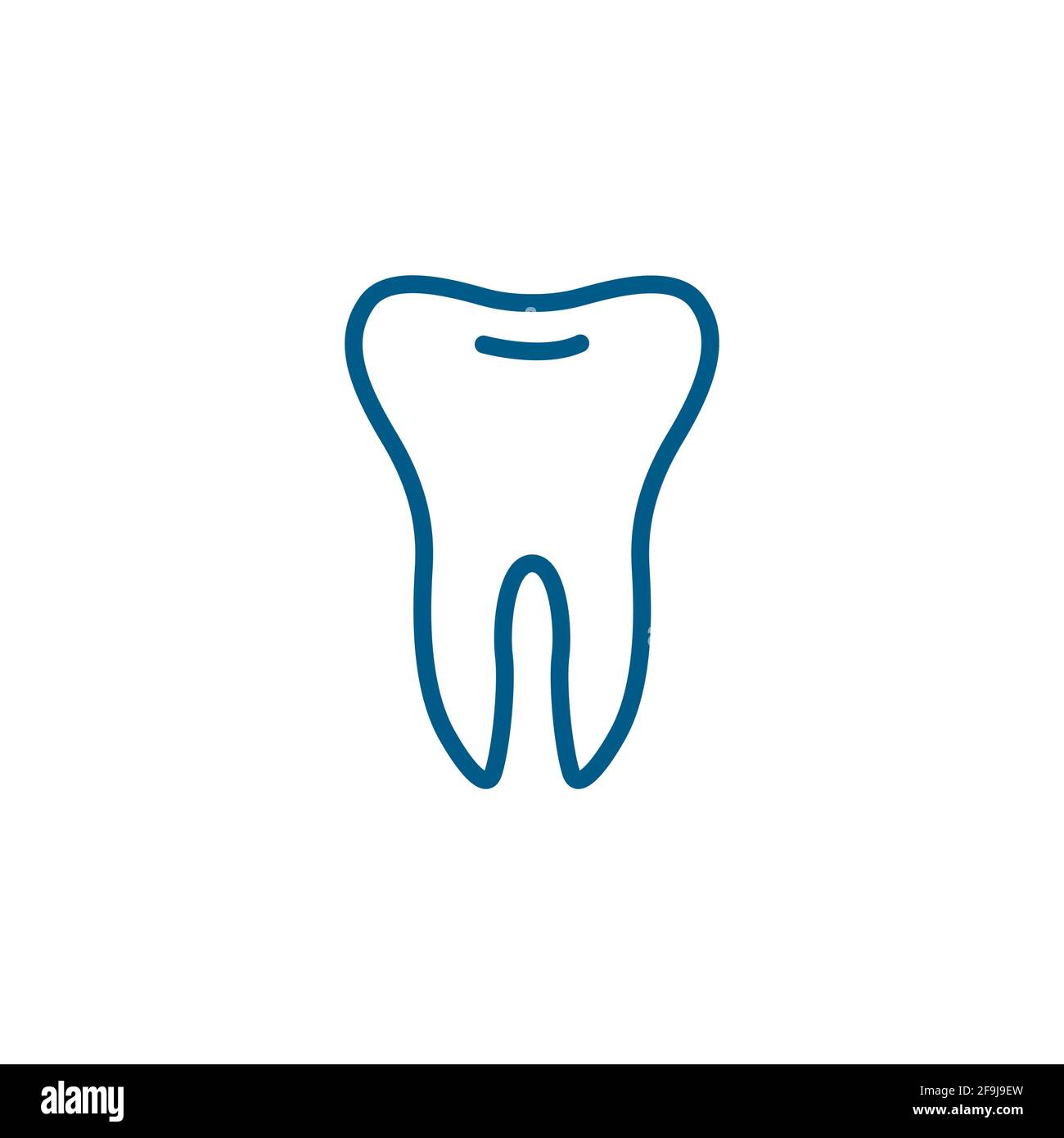 Tooth Line Blue Icon On White Background. Blue Flat Style Vector ...