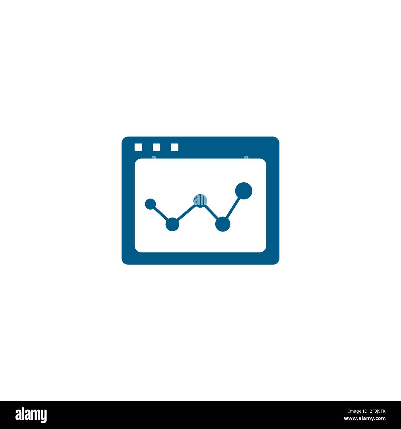 Web Page Analysis BlueIcon On White Background. Blue Flat Style Vector ...