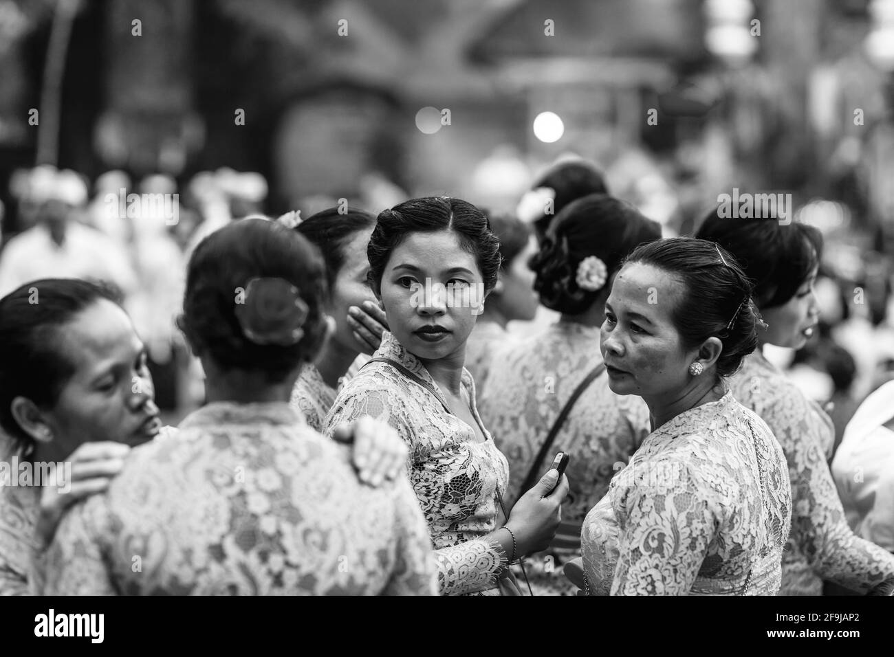 A Group Of Balinese Hindu Women At The Tirta Empul Water Temple, Bali