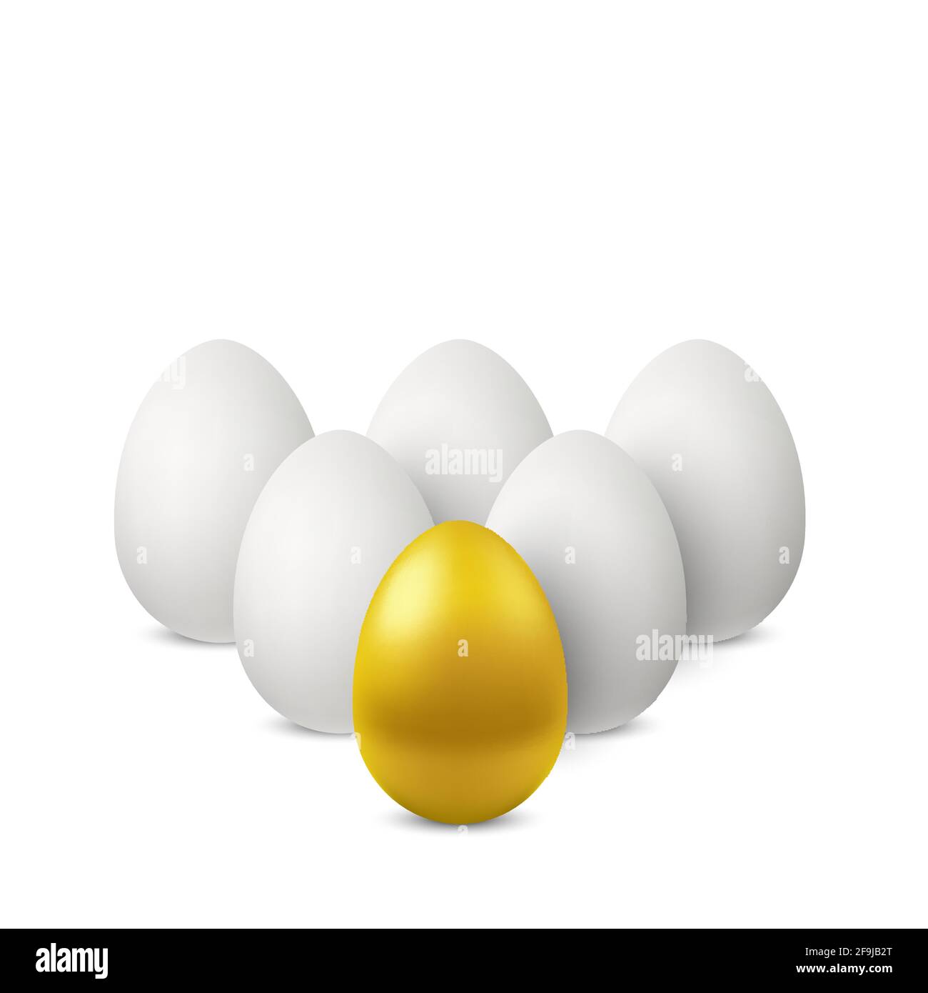 Leadership Of Golden Egg Vector Golden Single Egg And Group Of White Eggs Behind Group Of Realistic Chicken Eggs Isolated With Soft Shadows On White Stock Vector Image Art Alamy