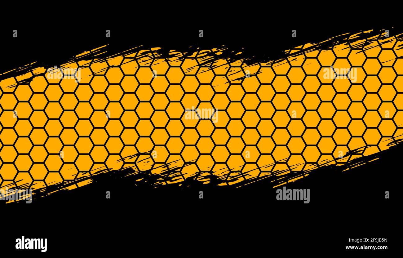 abstract black yellow grunge background Stock Vector