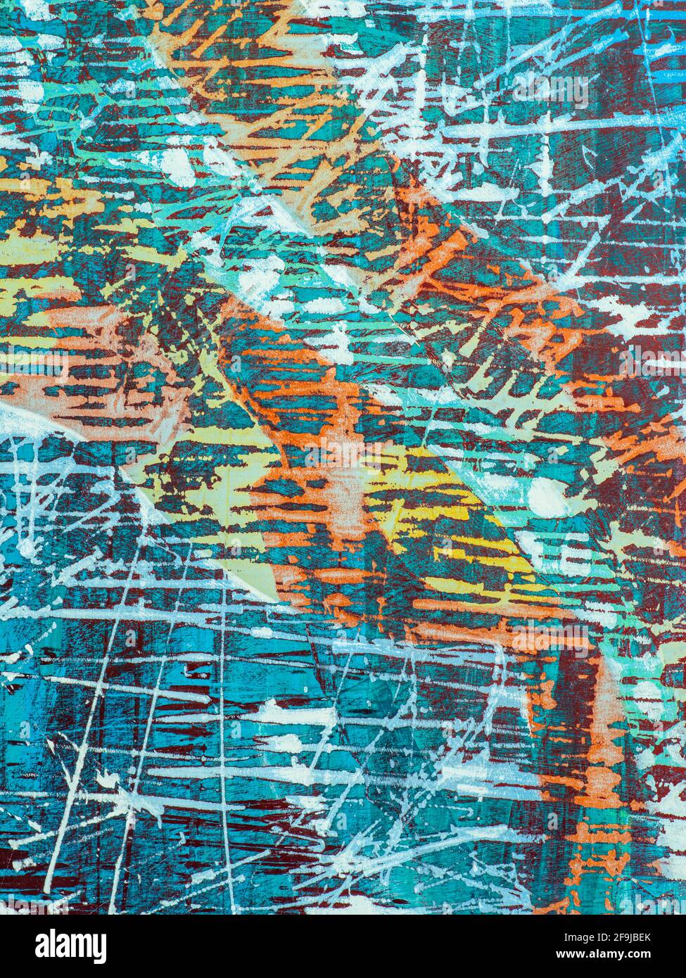 abstract colorful painted and scratched background Stock Photo