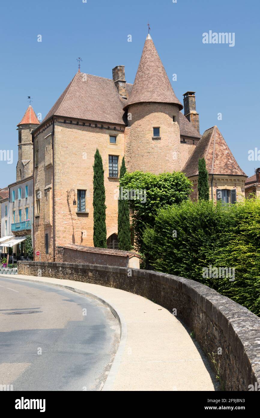 Belvès, in the Dordogne, is considered to be one of the most beautiful towns in France. The name quite literally means 'Beautiful view'. Stock Photo