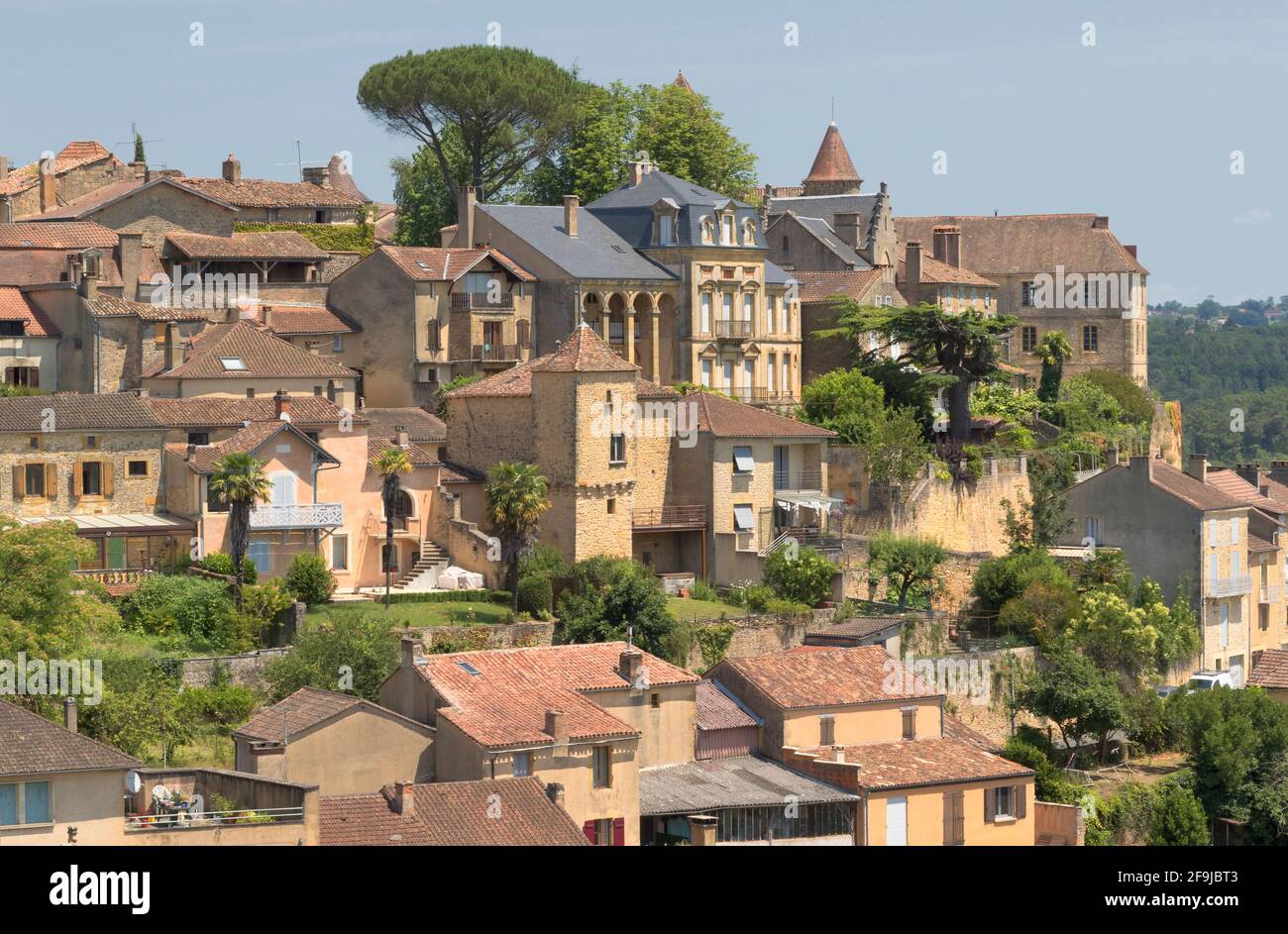 Belvès, in the Dordogne, is considered to be one of the most beautiful towns in France. The name quite literally means 'Beautiful view'. Stock Photo