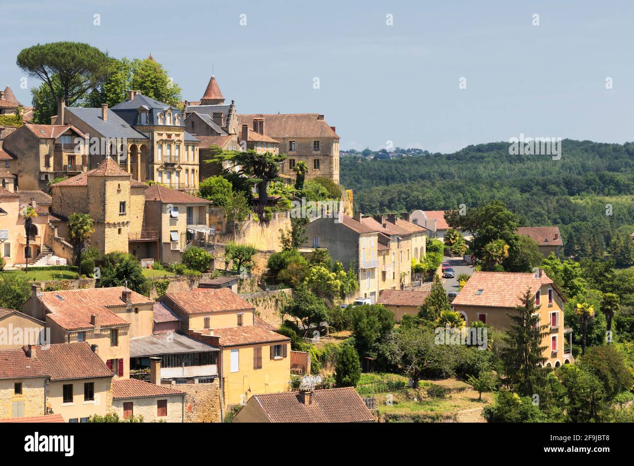 Belvès, in the Dordogne, is considered to be one of the most beautiful towns in France. The name quite literally means 'Beautiful view'. Stock Photo