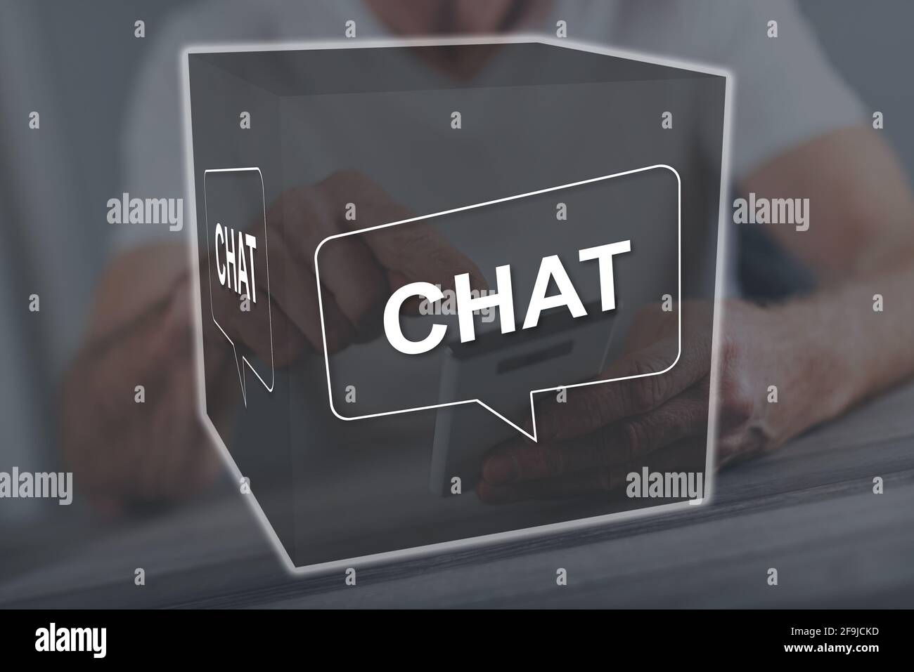 Chat concept illustrated by a picture on background Stock Photo - Alamy