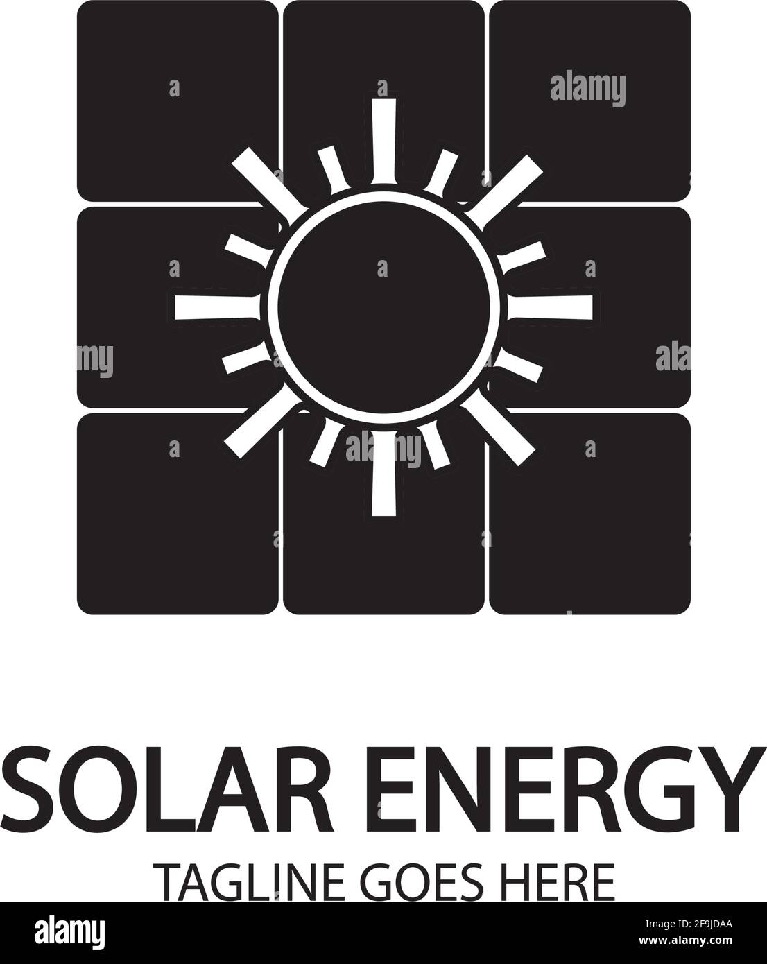 Solar energy panel and sun icon isolated on white background Stock ...
