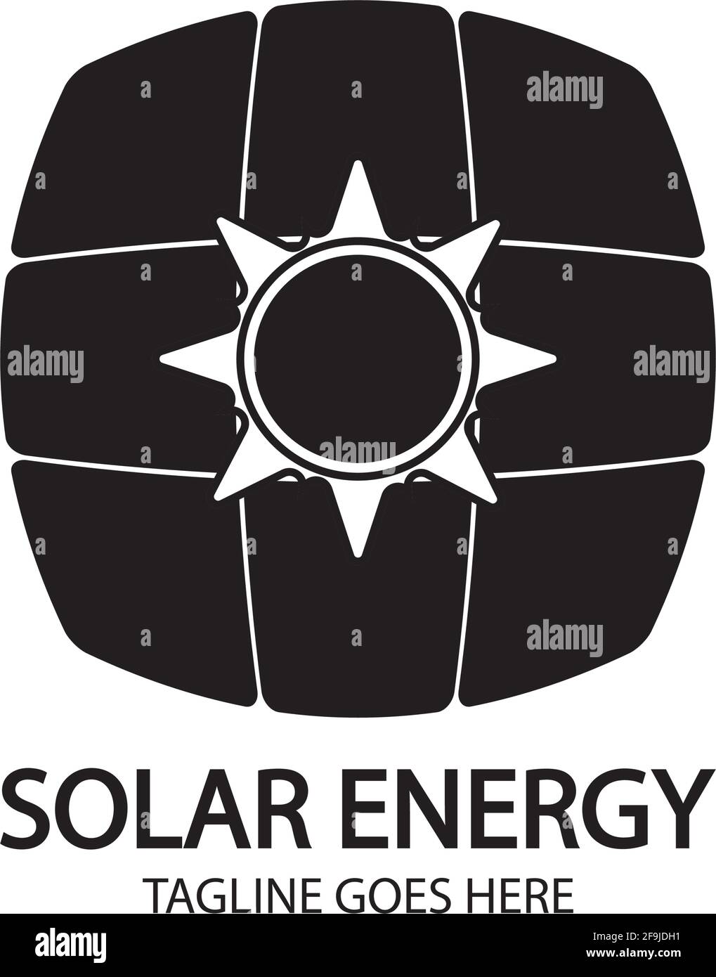 Solar energy panel and sun icon isolated on white background Stock ...