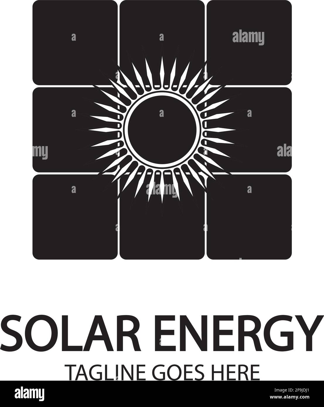Solar energy panel and sun icon isolated on white background Stock ...