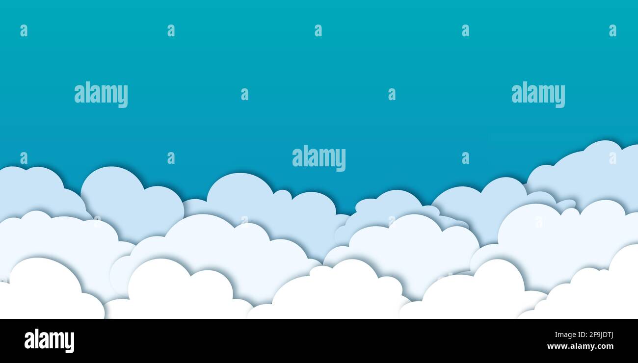 Clouds on blue sky banner Stock Vector