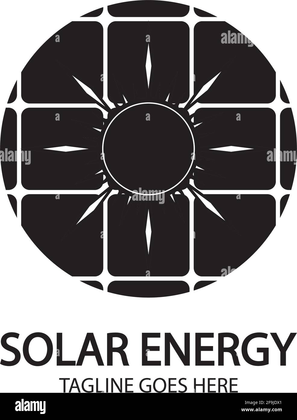 Solar energy panel and sun icon isolated on white background Stock ...
